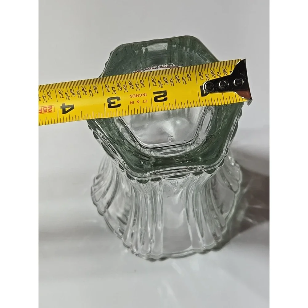 VINTAGE Old Cafe Clear Thick Glass 8 inch Tall Flower Vase Anchor Hocking HEAVY‎
